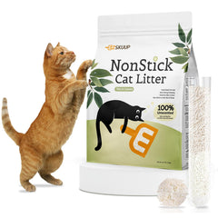 Litière EZSKUUP au tofu et tapioca avec absorption rapide utile pour chats actifs.