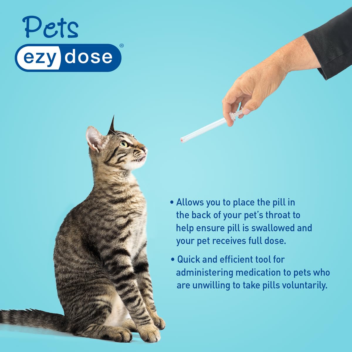 EZY DOSE en action pour chiens et chats, dosage rapide et sûr.