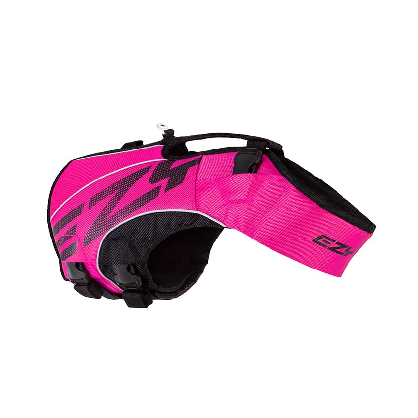 Gilet DFD X2 EzyDog rose: flottaison du cou pour une nage stable et naturelle.