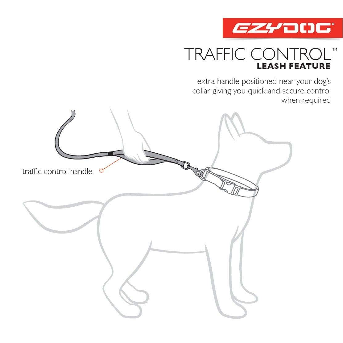 Laisse EzyDog Soft Trainer avec couture réfléchissante pour la sécurité nocturne et la visibilité