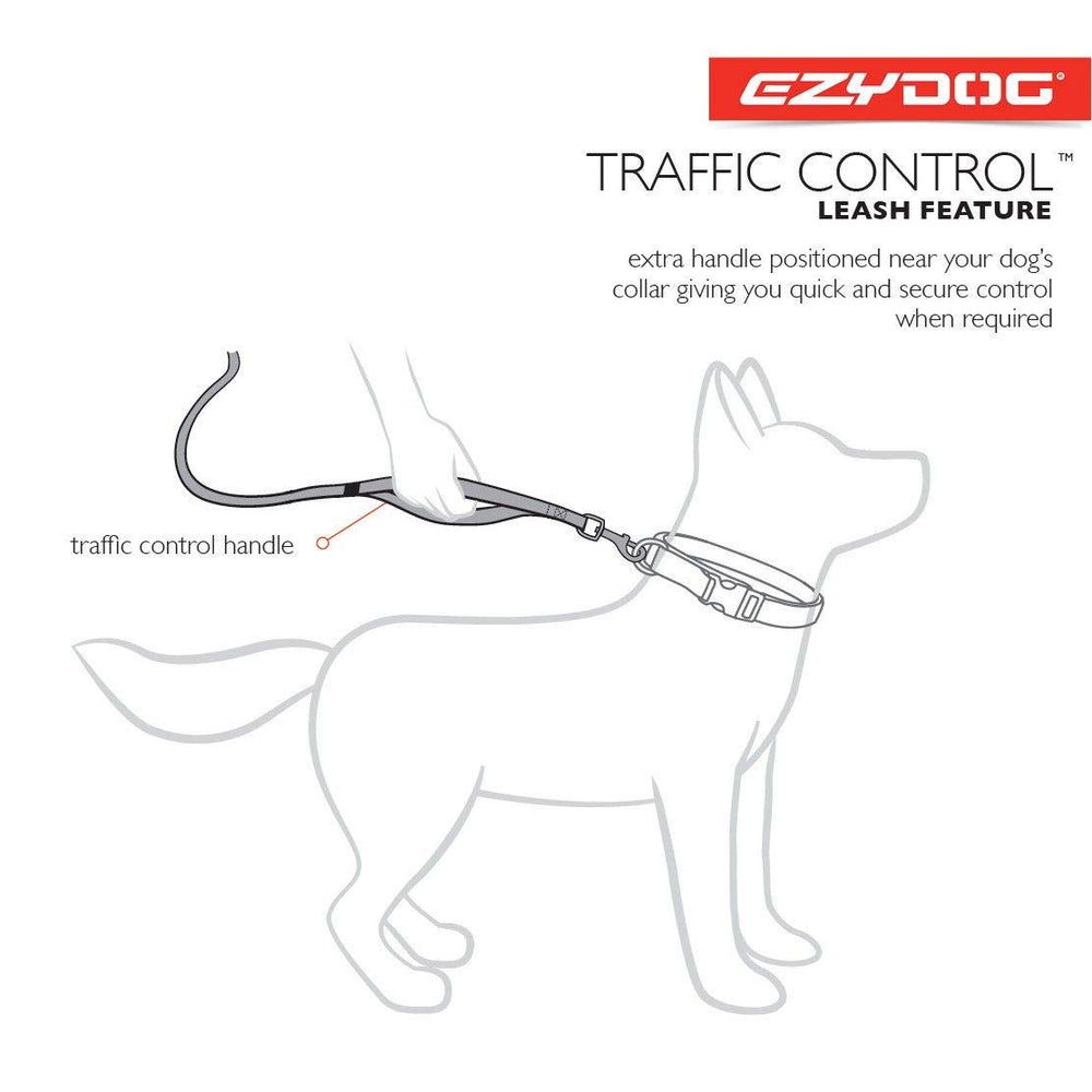 Laisse EzyDog Soft Trainer avec couture réfléchissante pour la sécurité nocturne et la visibilité