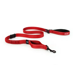 Laisse EzyDog Zero Shock anti-choc 72 pouces rouge pour des promenades fluides.