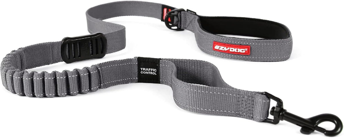 Laisse EzyDog Zero Shock avec système absorbant pour réduire les tirages lors des promenades