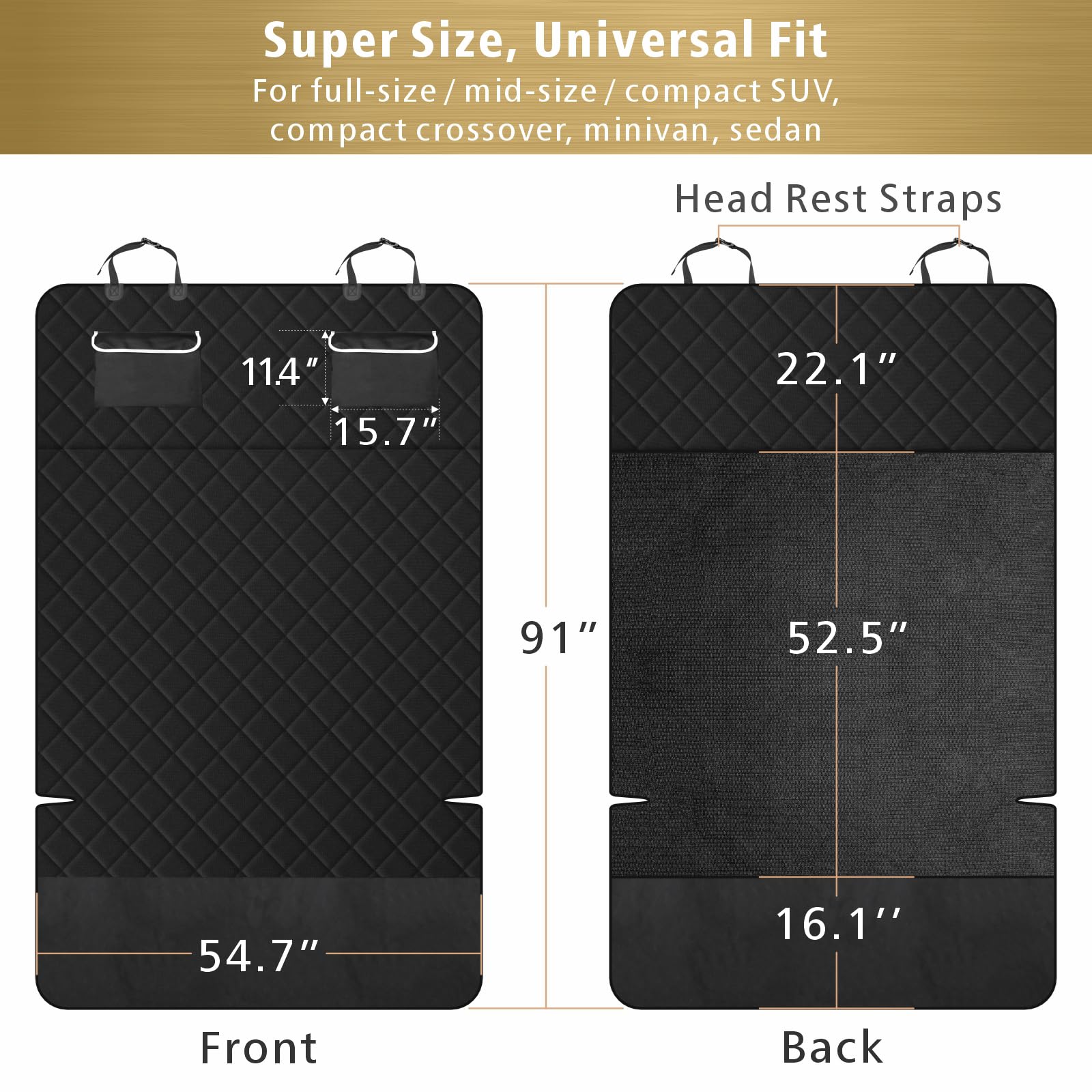 Tissu Oxford imperméable F-color, surface antiderapante pour une conduite plus sûre.