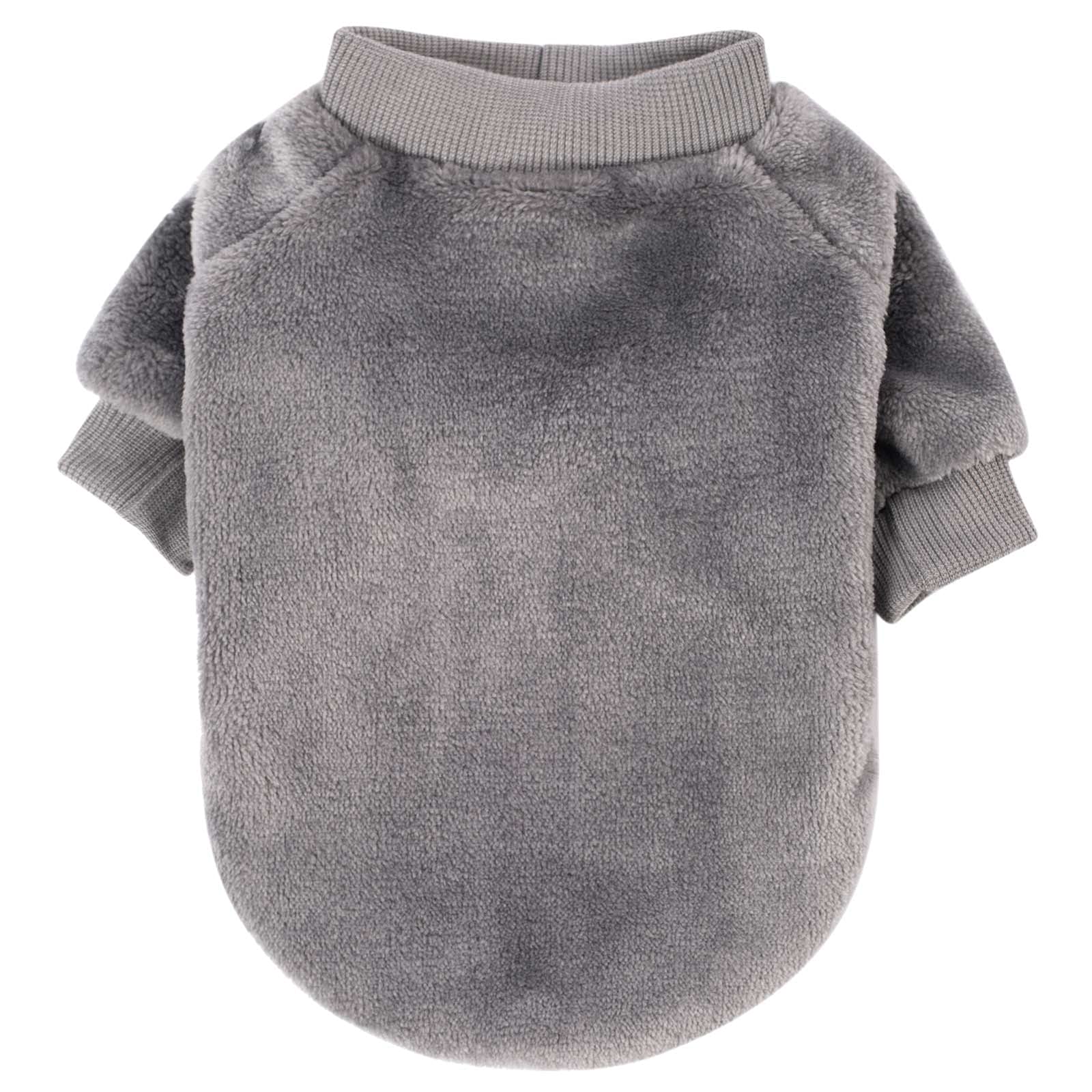 FabriCastle pull petit chien bleu foncé, coupe ajustée et flexible.