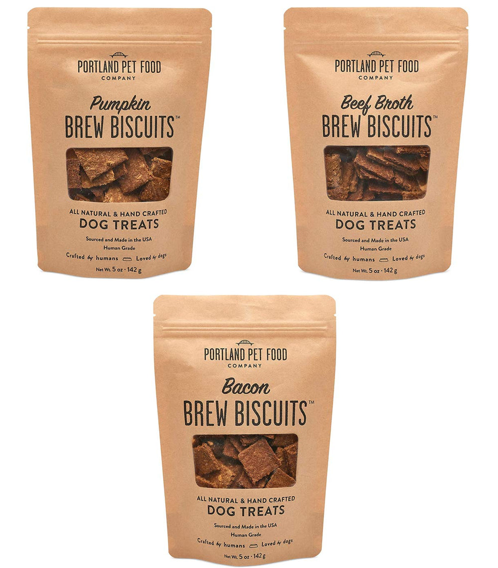 Portland Brew Biscuit pack variété, récompense naturelle pour chiens.