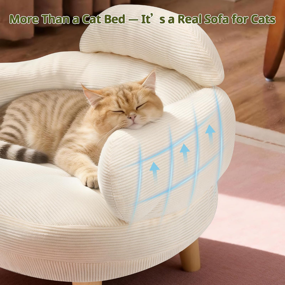 Famifit canape-chat-tissu-velours-coton-europeen, toucher doux et durable.