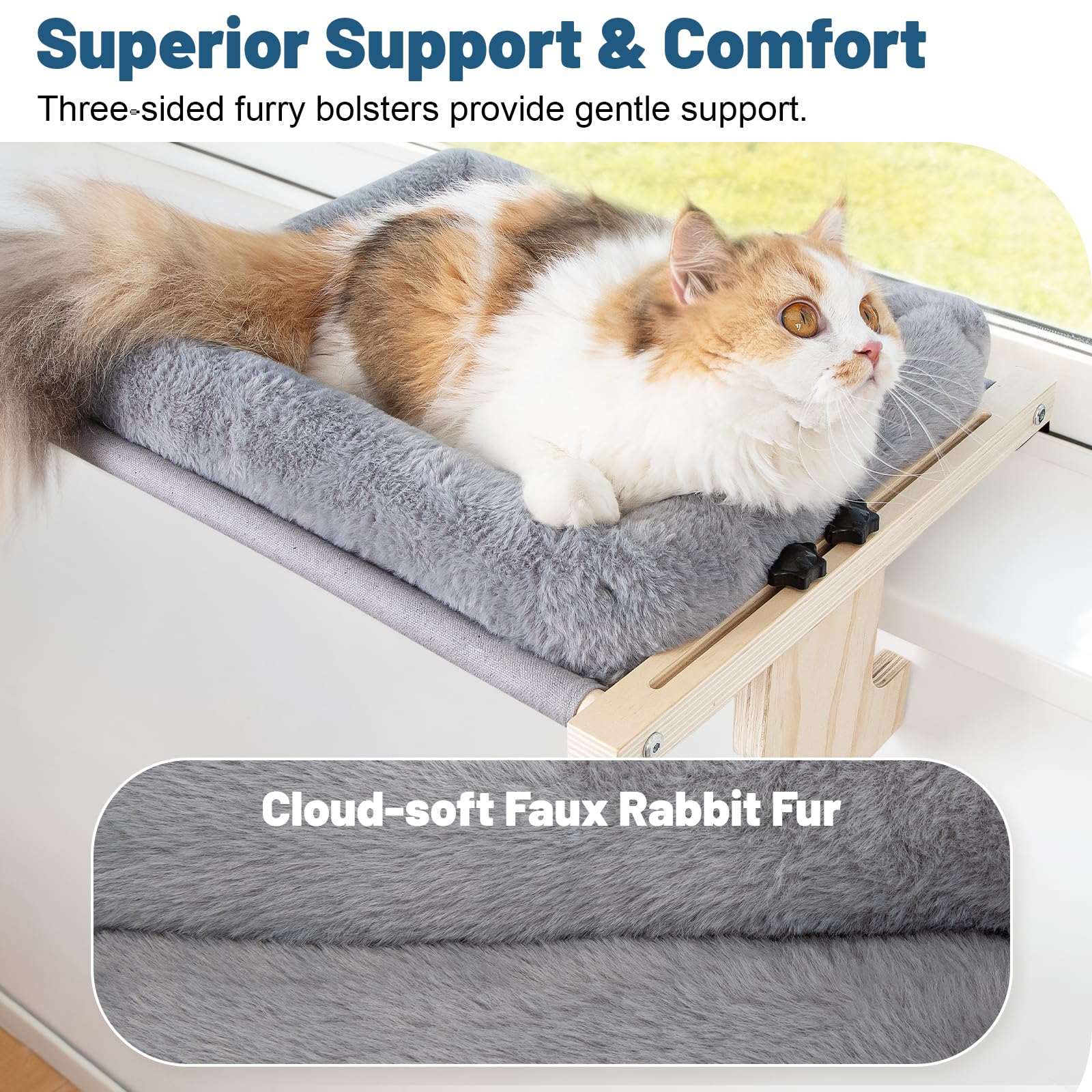 Famifit coussin-fourrure-lapin-doux, chaleur rassurante pour chats en repos.