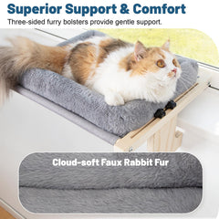 Famifit coussin-fourrure-lapin-doux, chaleur rassurante pour chats en repos.