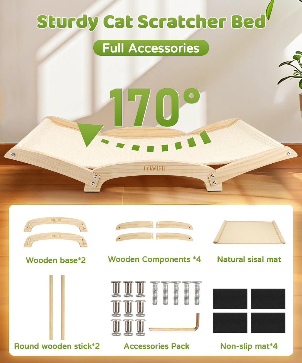 Famifit grifoir chat assemblage sans outils, installation rapide
