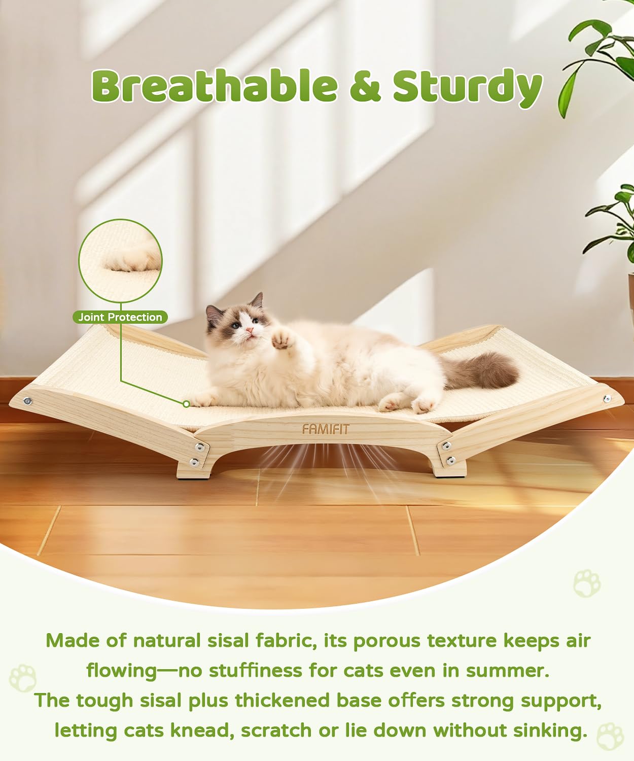 Famifit grifoir chat bois naturel au design moderne