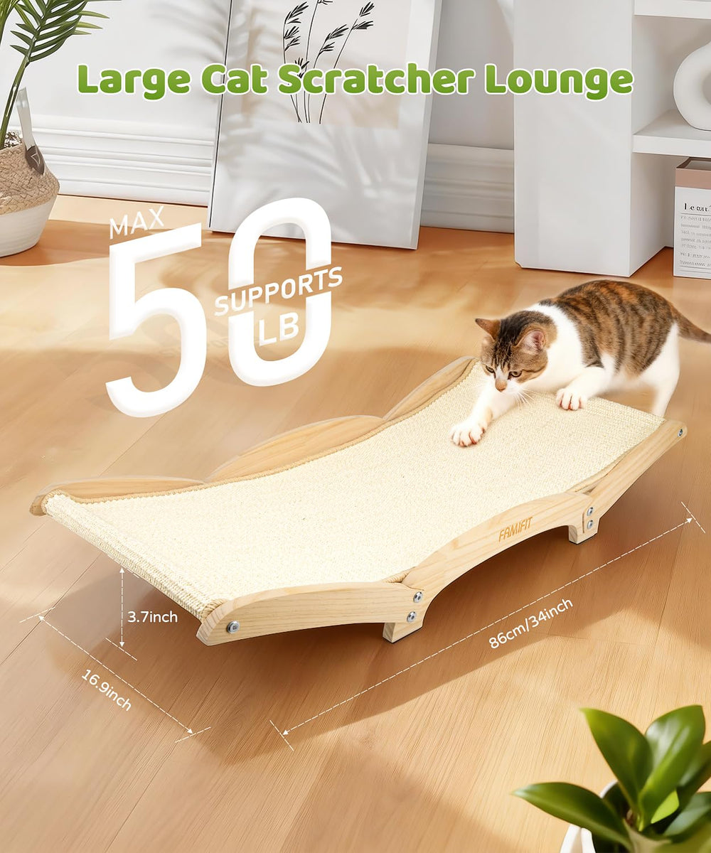 Famifit grifoir chat grand format 34 po, espace suffisant pour étirer le corps