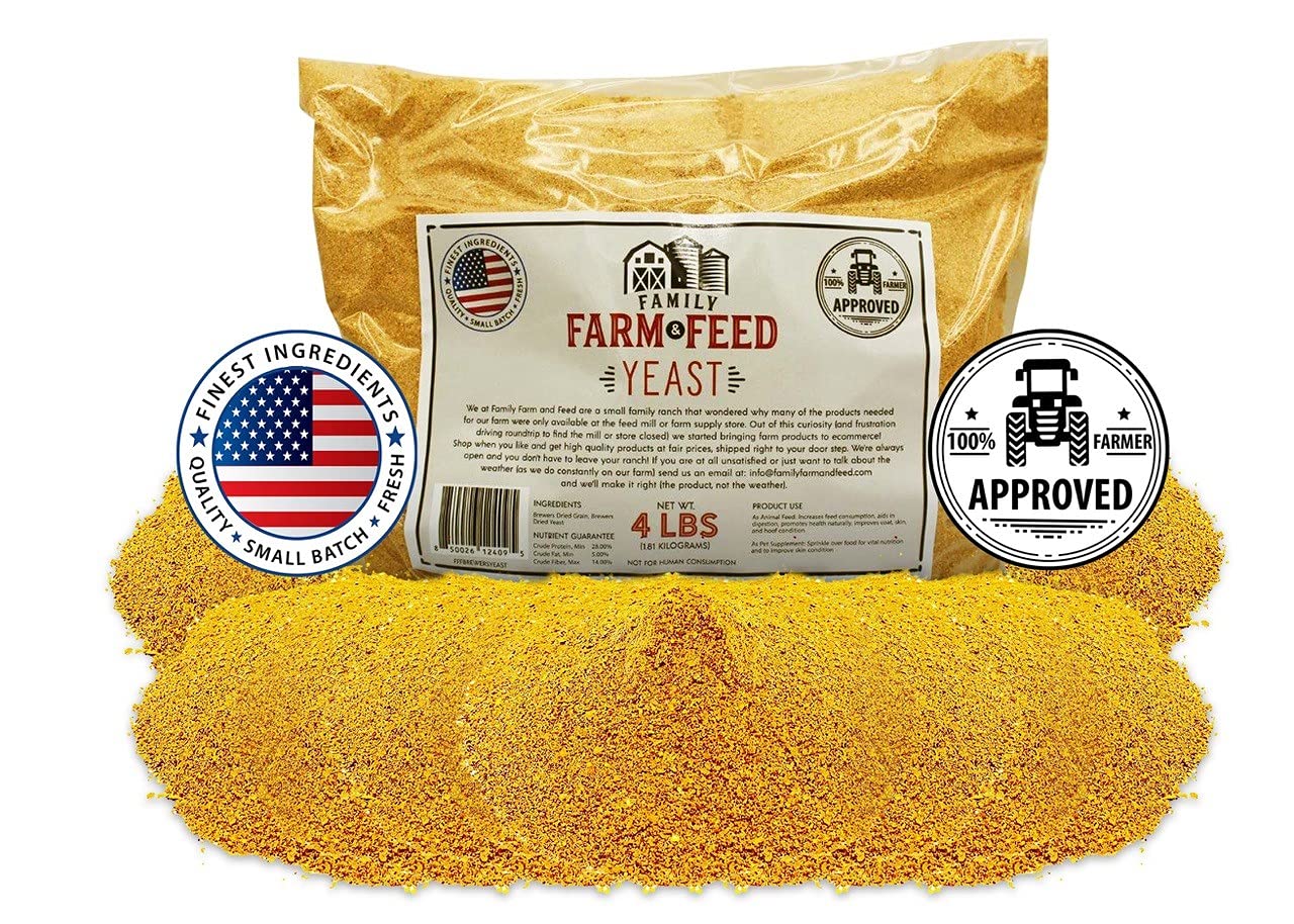 FAMILY FARM AND FEED levure bière en sachet 4 livres, goût apprécié pour animaux et sols.