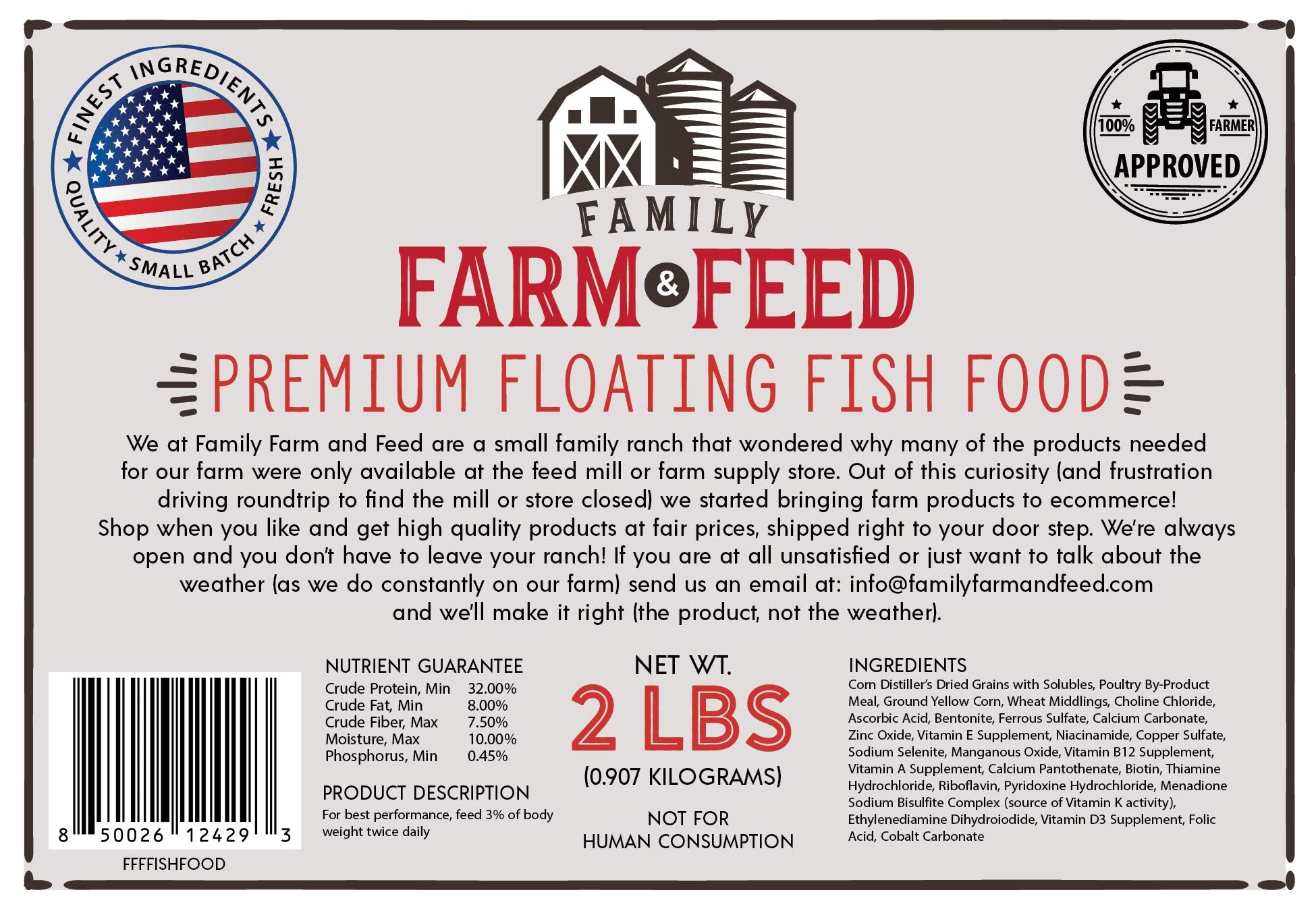 FAMILY FARM AND FEED – pellets flottants en gros plan, idéal pour étangs et lacs.