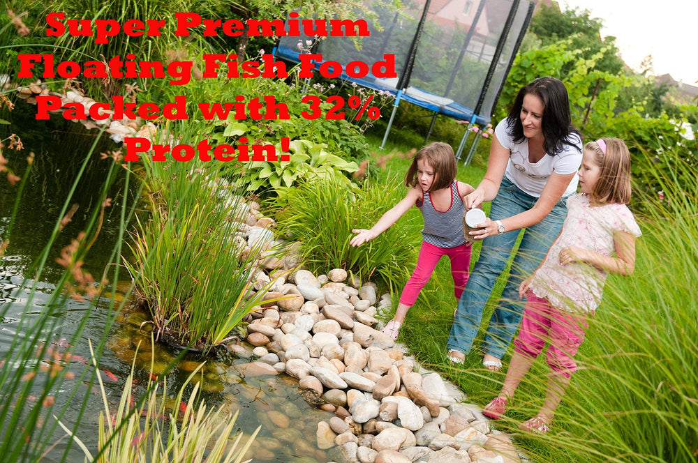 FAMILY FARM AND FEED – gros plan sur pellets flottants, nutrition ciblée pour poissons.
