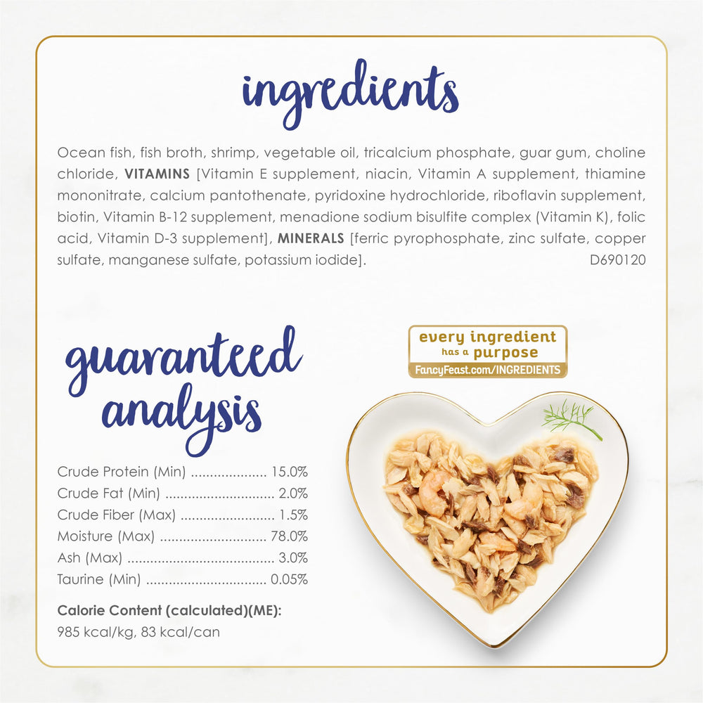 Nutrition complète et équilibrée pour chats adultes avec Fancy Feast.