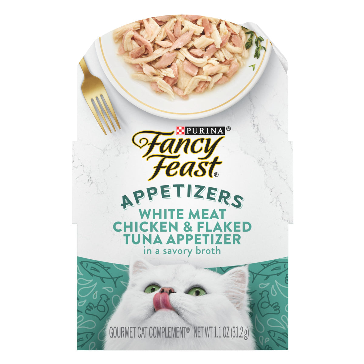 Fancy Feast Apéritifs sans céréales poulet et thon, bouchée savoureuse pour chat