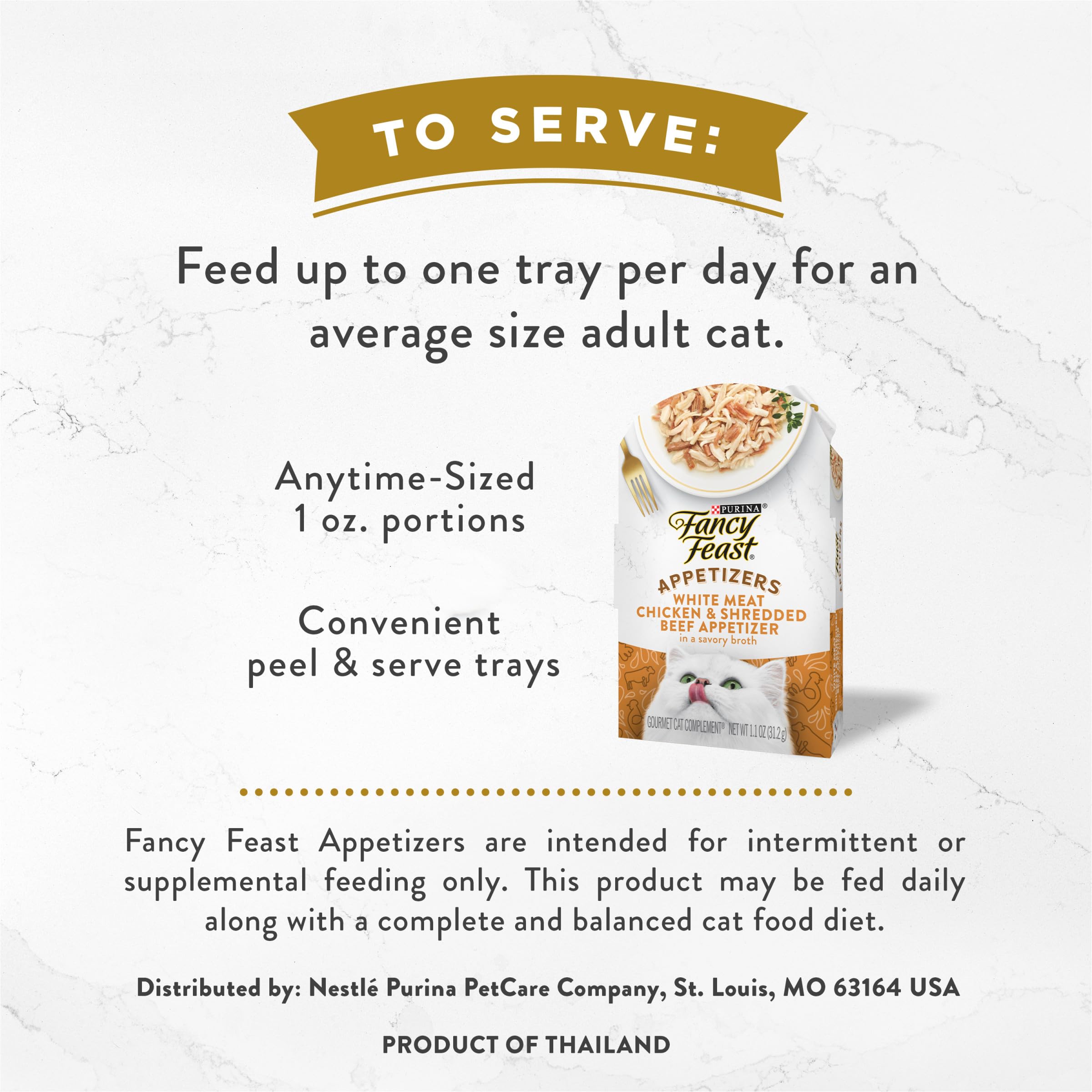 Fancy Feast Appetizers, chat savourant le bouillon, expérience humide