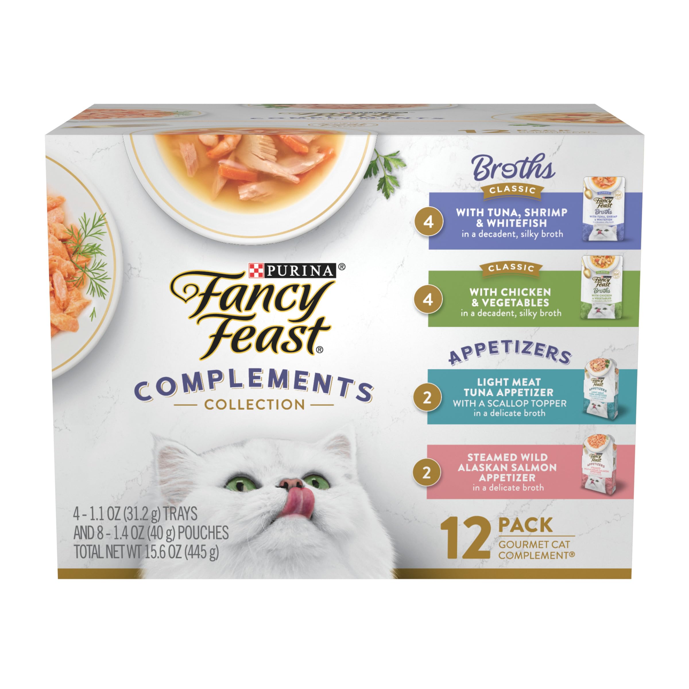 Purina Fancy Feast Appetizers saumon cuit à la vapeur, bouchées savoureuses pour snack équilibré