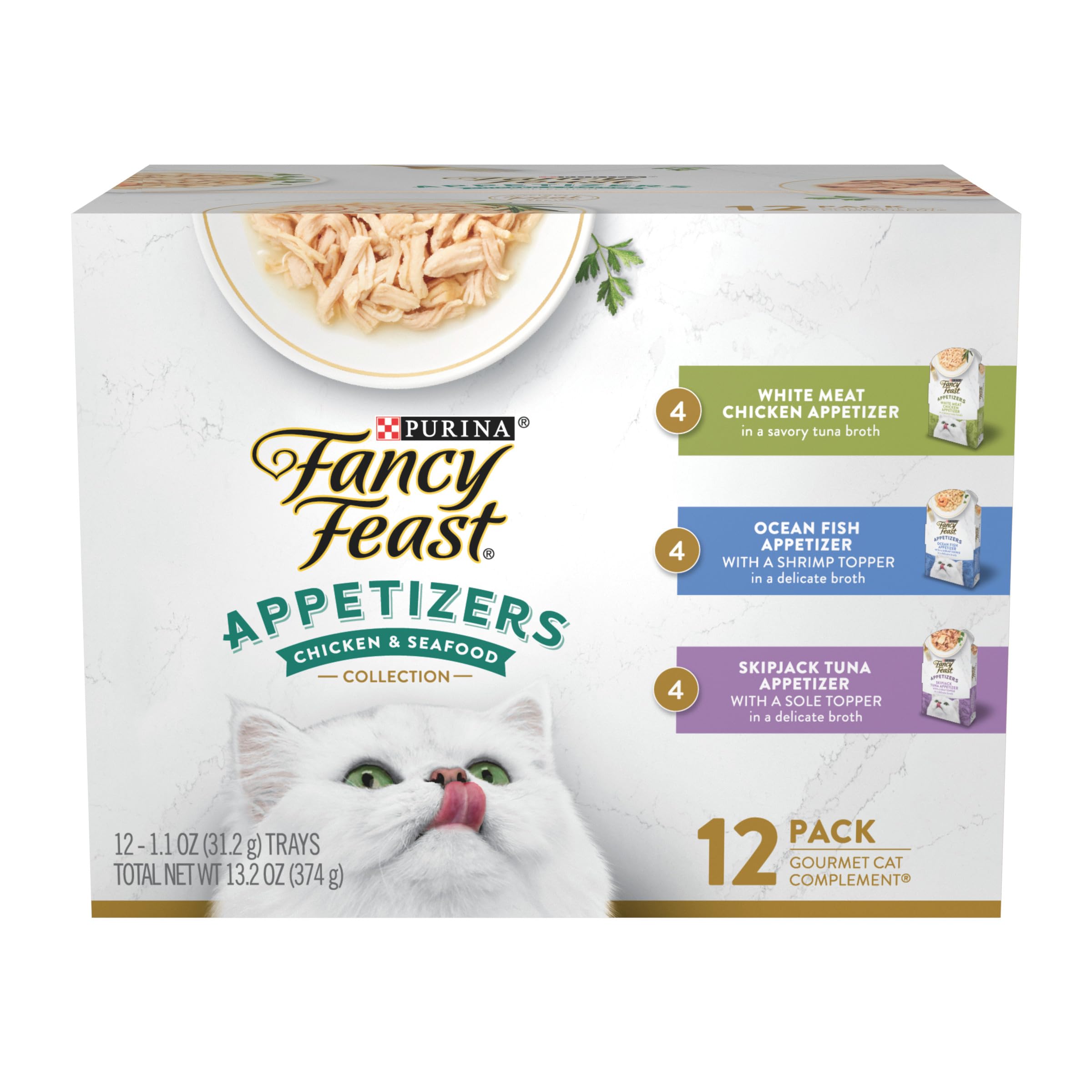 Fancy Feast barquettes poulet tendre dans bouillon, friandise délicieuse pour chat