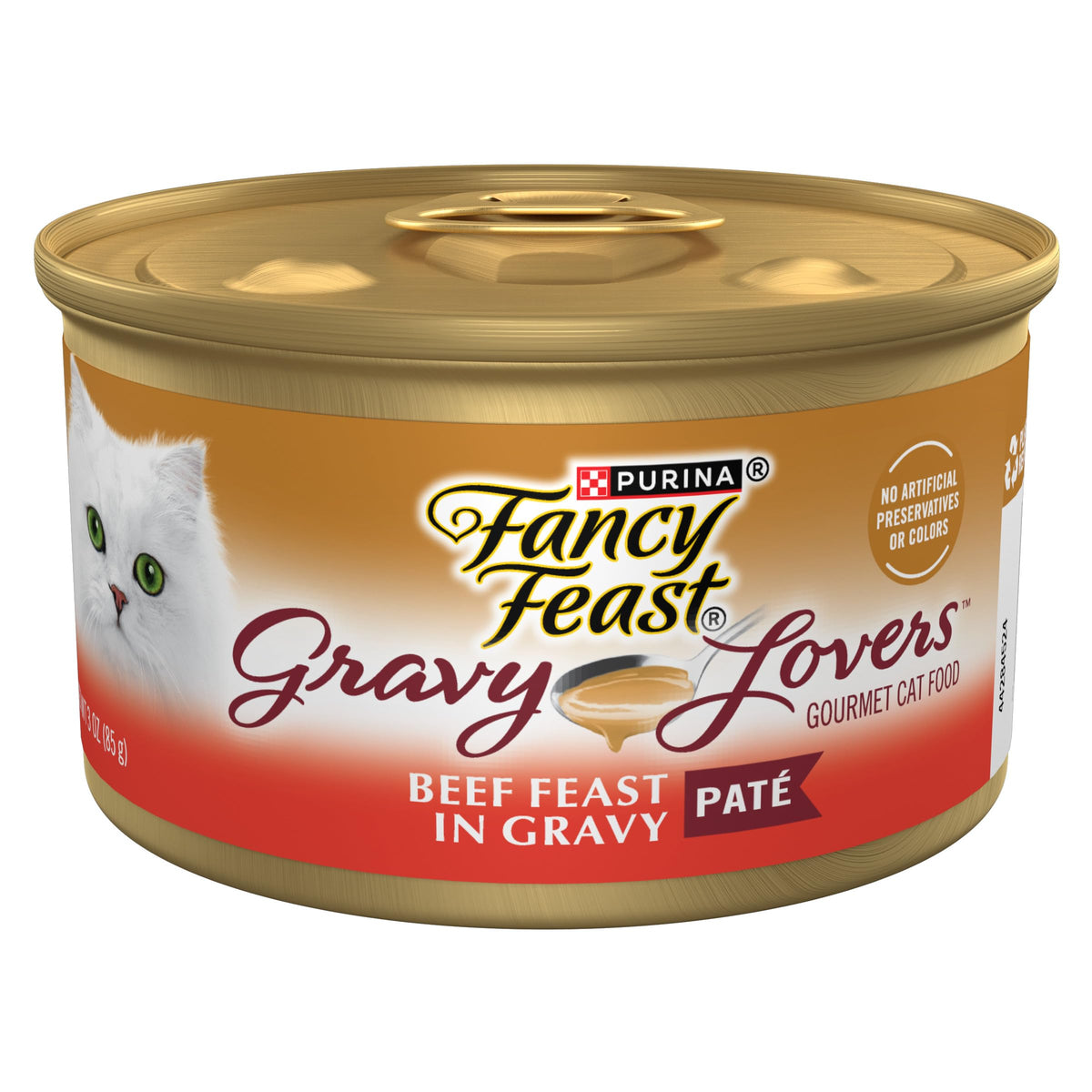 Fancy Feast boeuf-pâté-sauce: texture onctueuse pour chats adultes.
