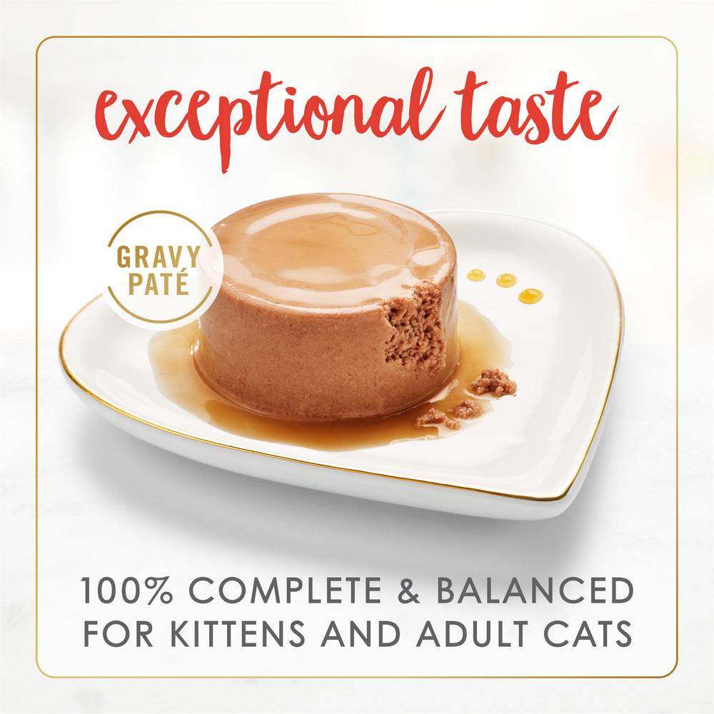 Fancy Feast boeuf-pâté-sauce: morceaux savoureux qui ravissent les papilles des chats.