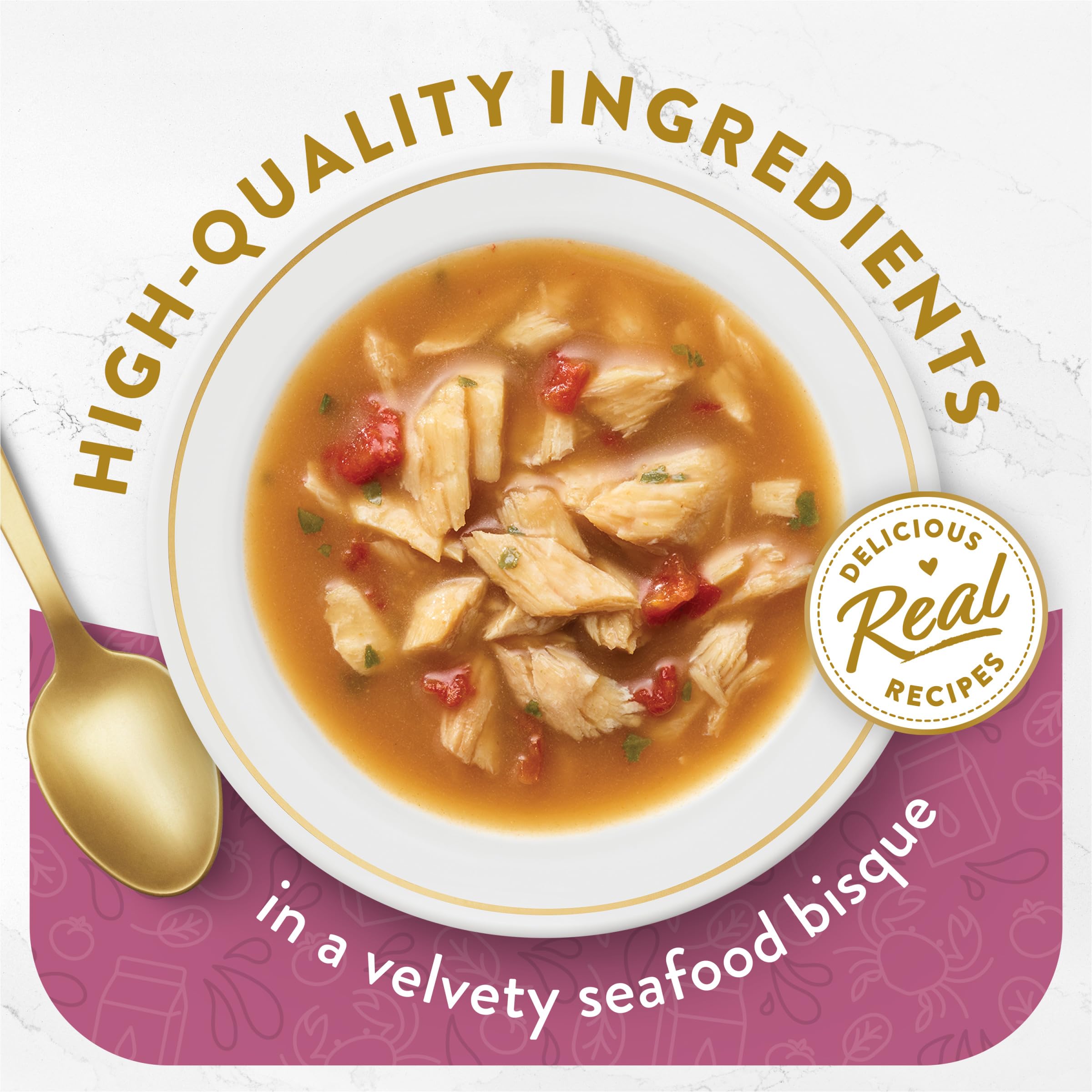 Fancy Feast bouillon crémeux-crabe réel, idéal pour varier les plats.