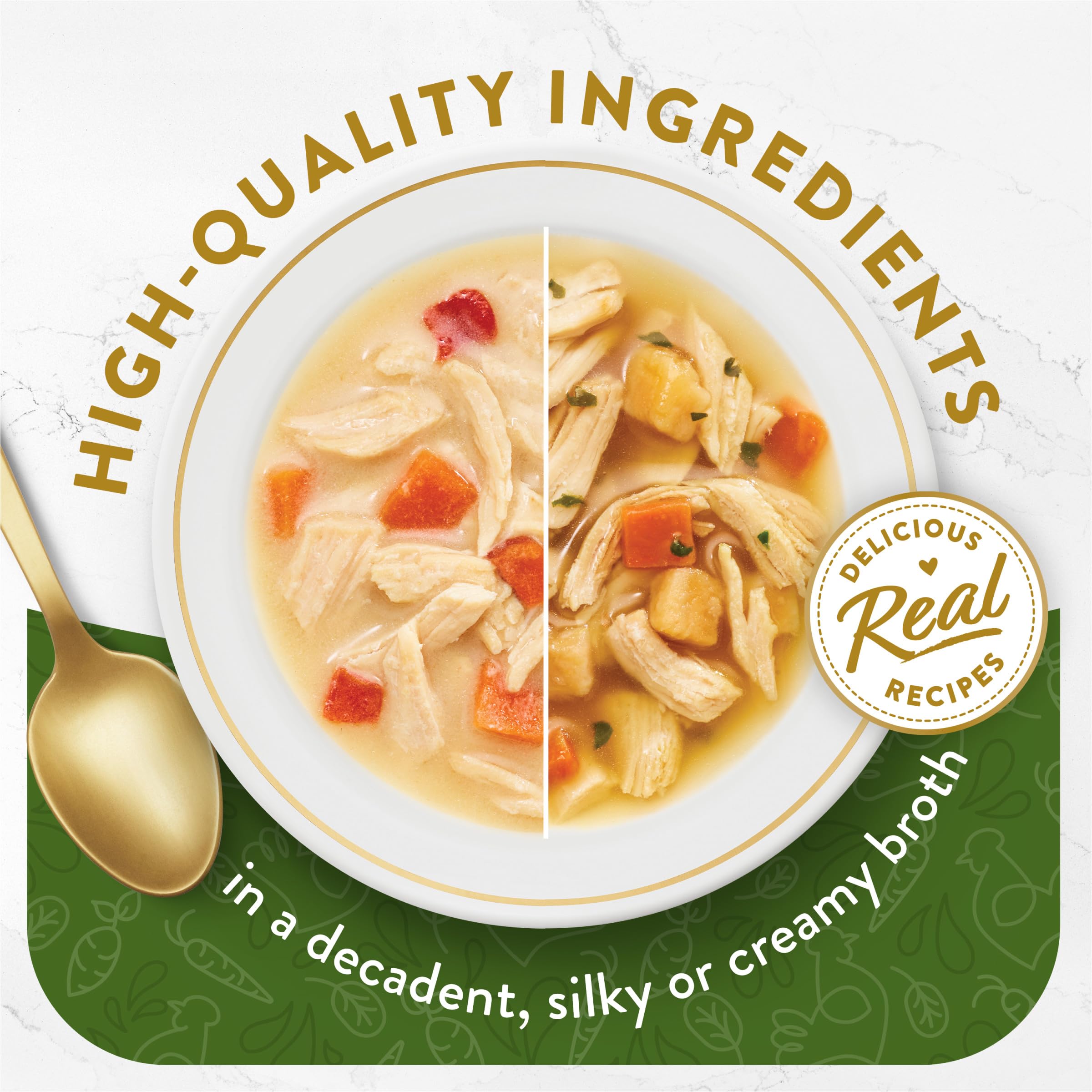 Texture soyeuse Fancy Feast au poulet, sachet pratique pour le repas.