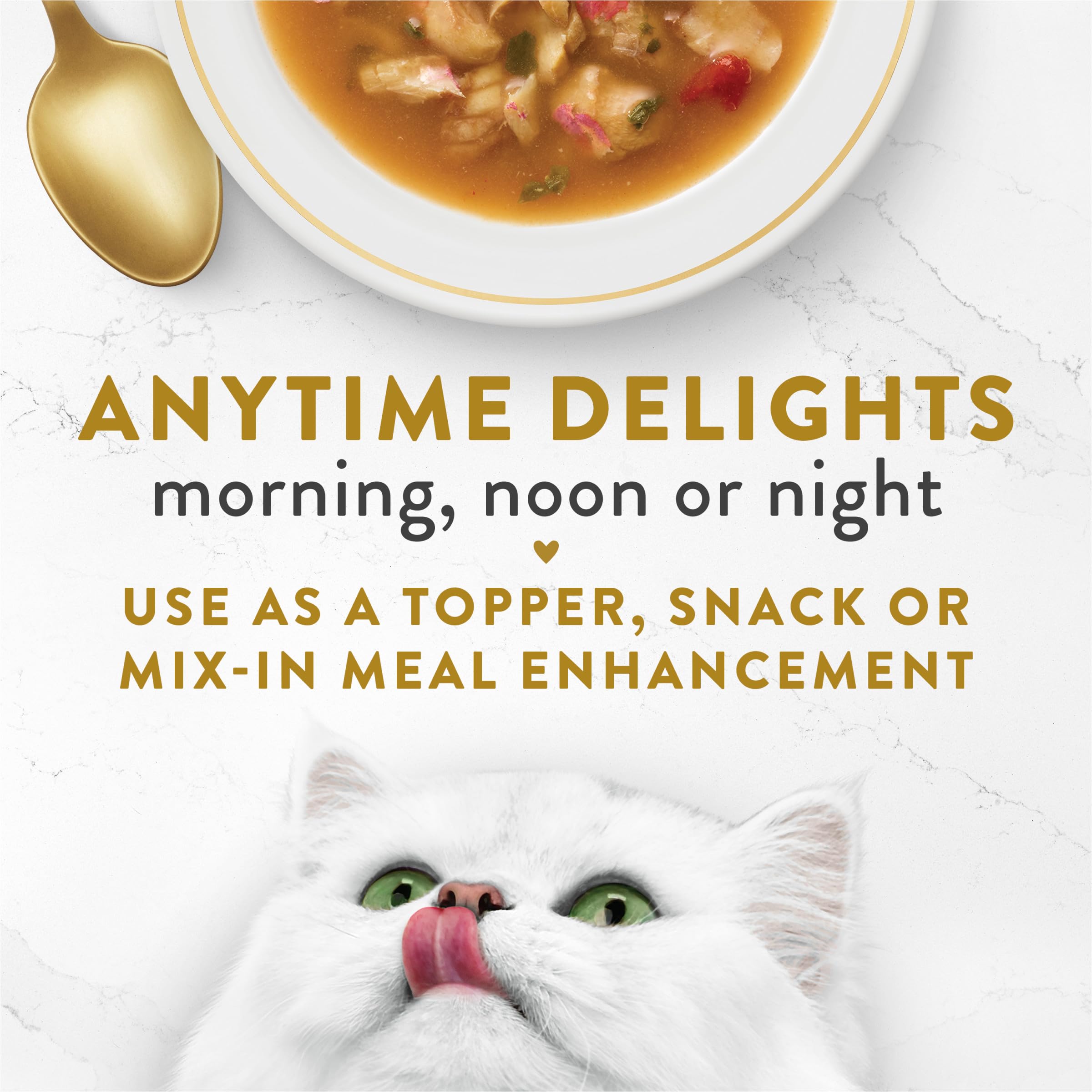 Arôme appétissant des Broths Fancy Feast pour éveiller l’appétit.