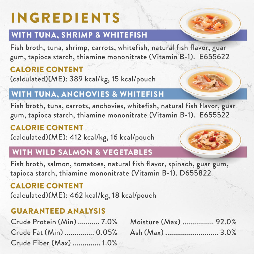 Fancy Feast Broths Classiques saumon-bouillon-cremeux: texture riche et hydratation.