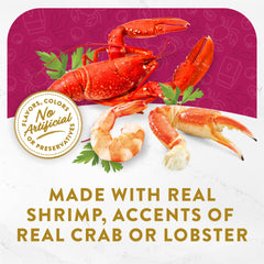 Fancy Feast Broths, crabe visible, texture délicate et goût authentique.