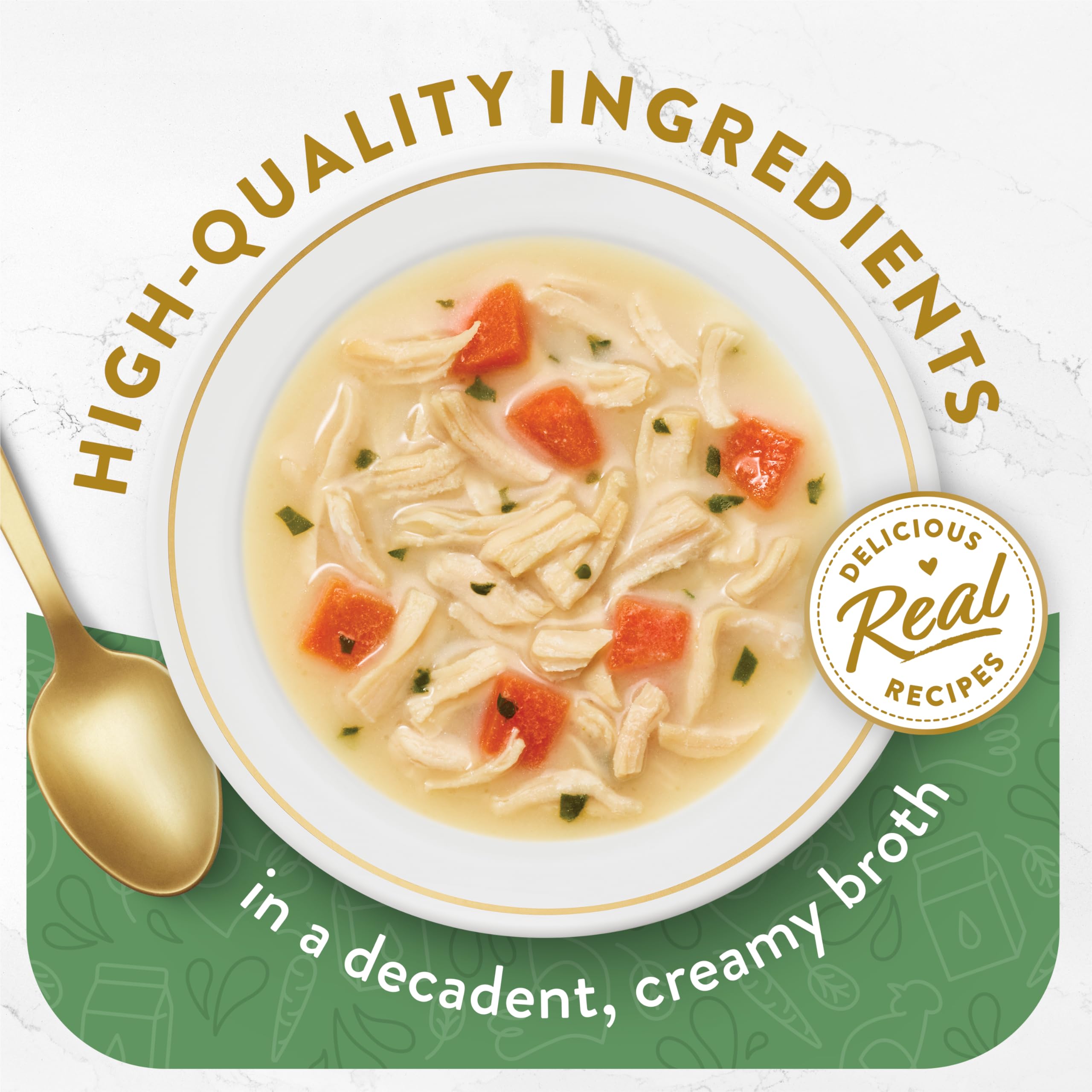 Fancy Feast Broths Creme Senior Chat – ingrédients reconnus et légumes variés