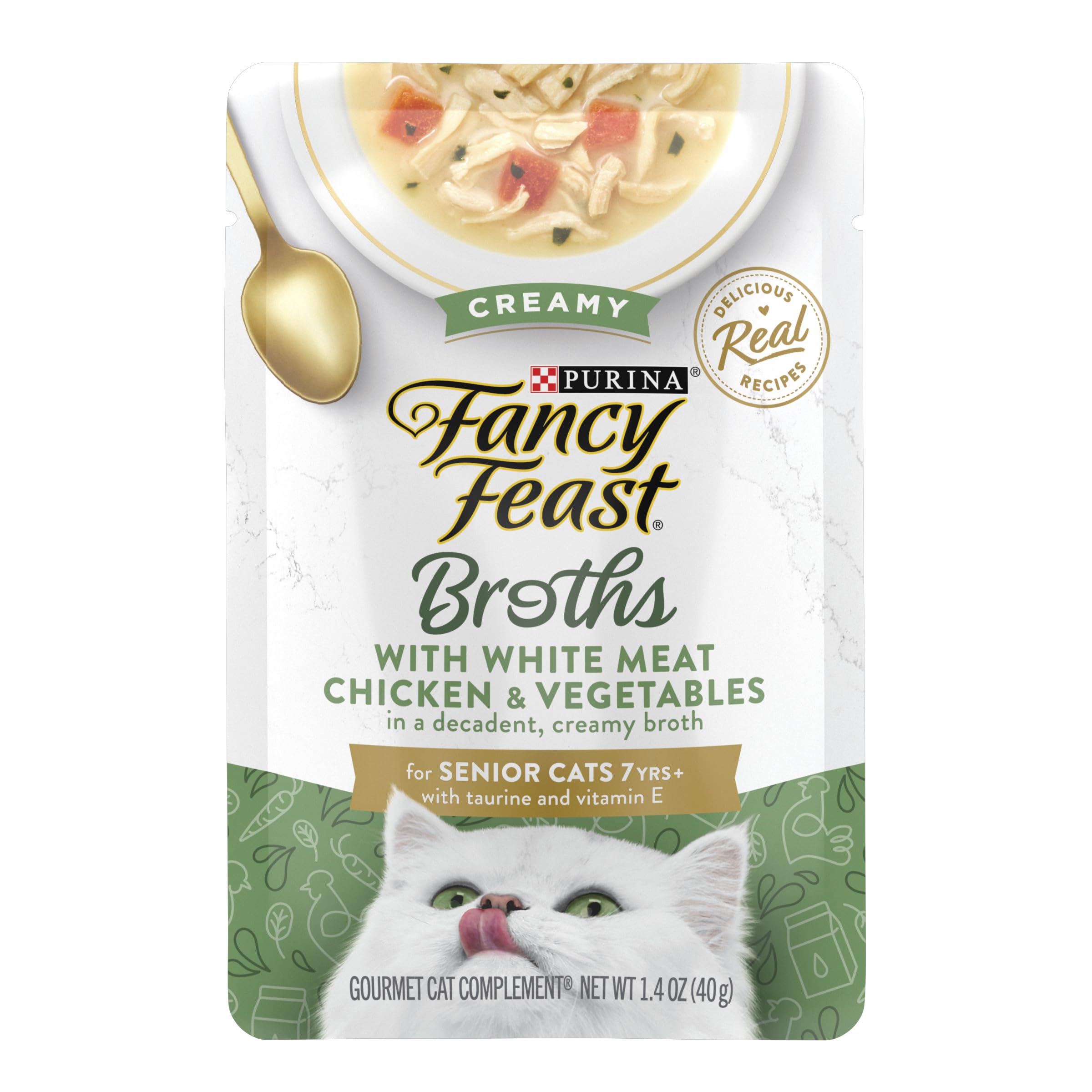 Fancy Feast Broths Creme Senior Chat – poche individuelle pratique et savoureuse