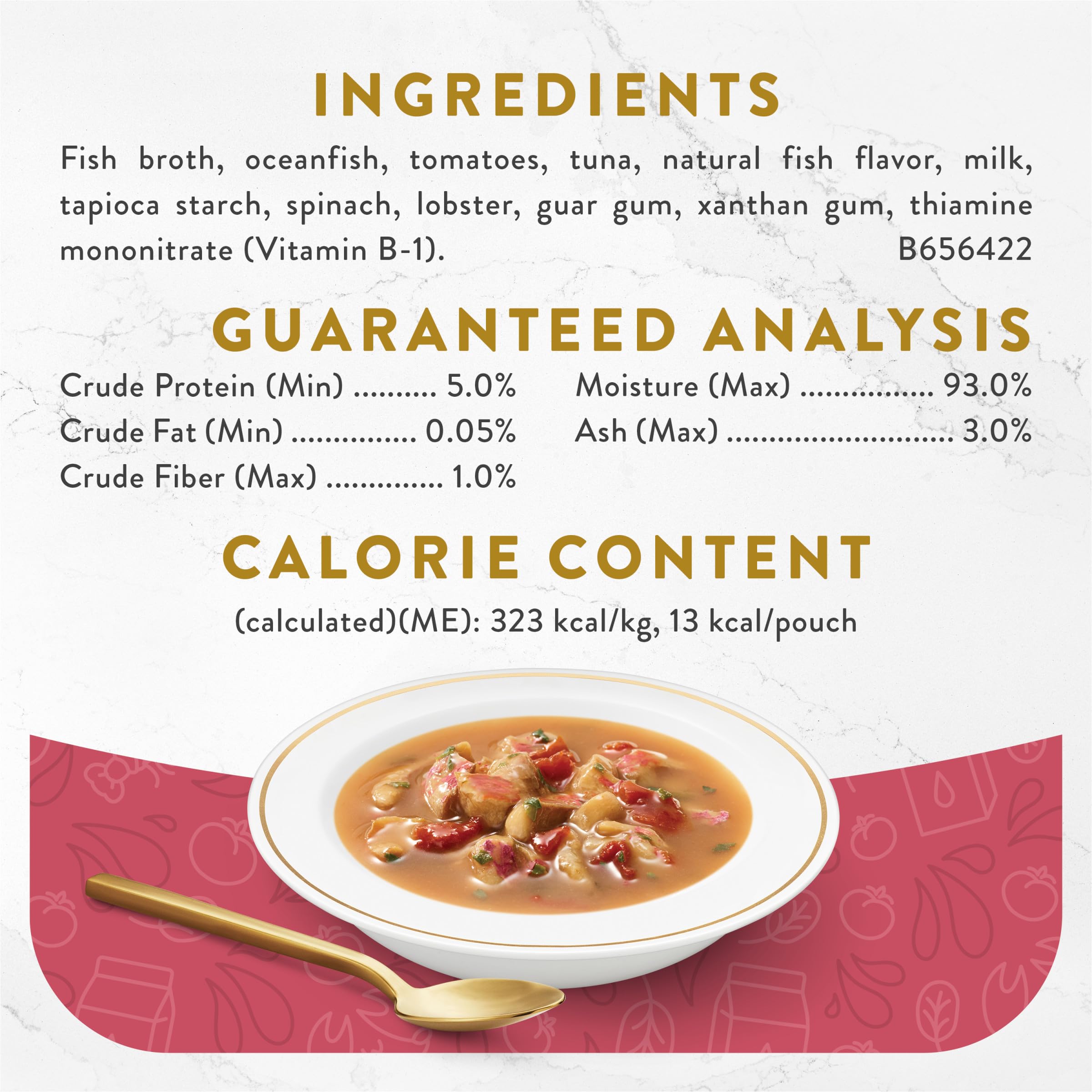 Morceaux de homard réels dans Fancy Feast Broths.