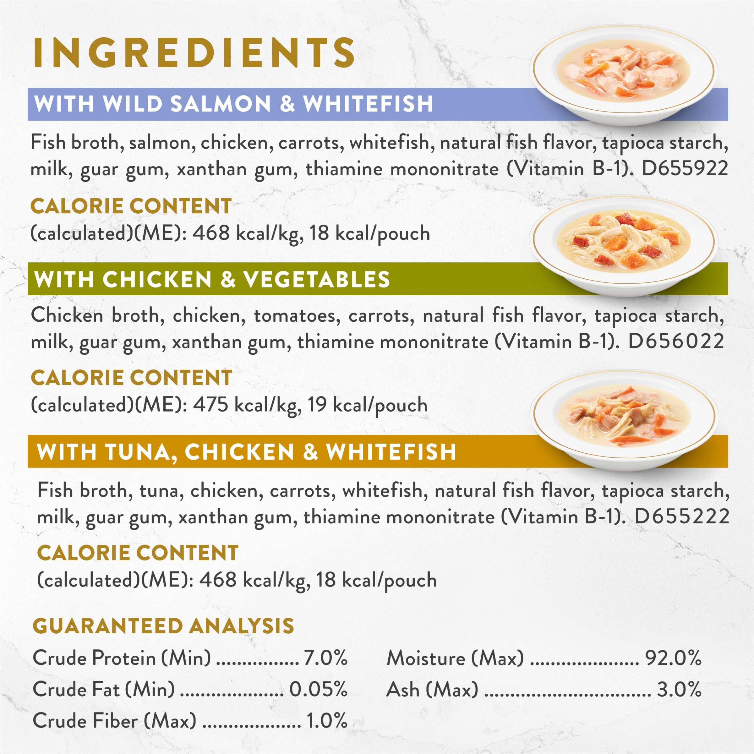 Bouillons Fancy Feast sans additifs en sachet, pour une alimentation simple et agréable.