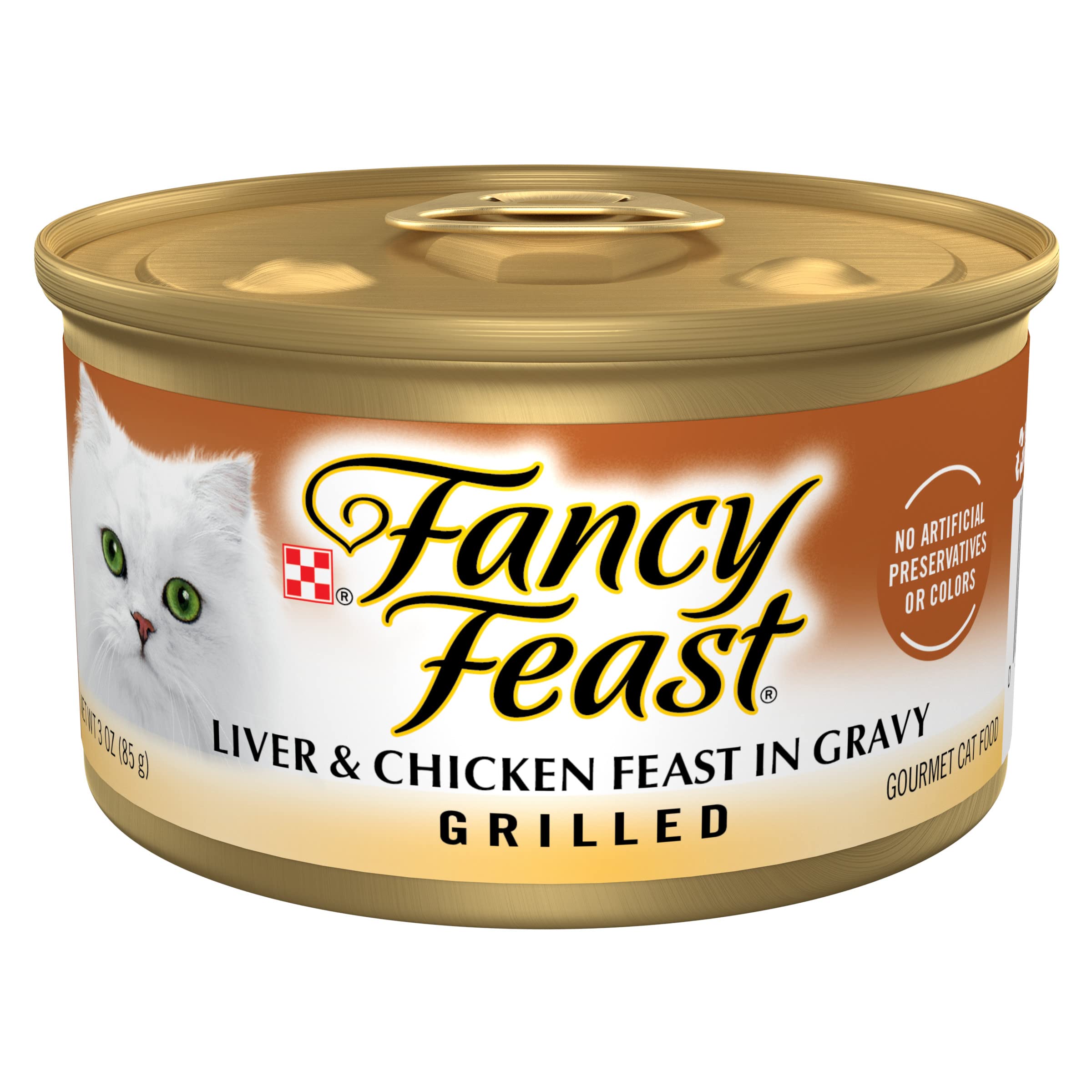 Fancy Feast chat foie et poulet en sauce 85 g, bouchées savoureuses.