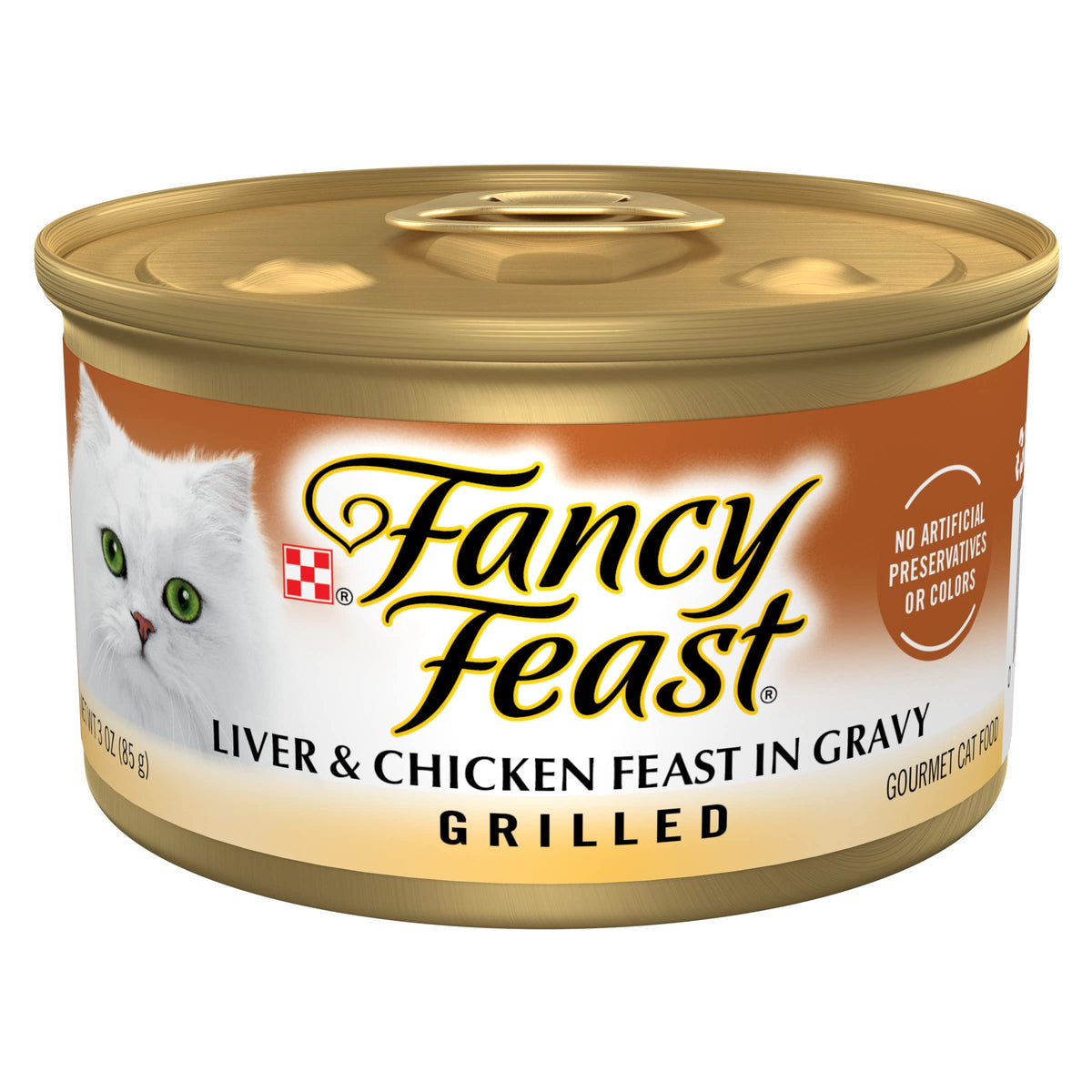 Fancy Feast chat foie et poulet en sauce 85 g, bouchées savoureuses.