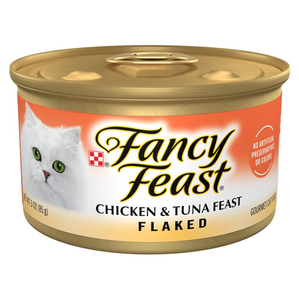 Fancy Feast chat poulet-thon en flocons - conserve pratique pour repas quotidien.