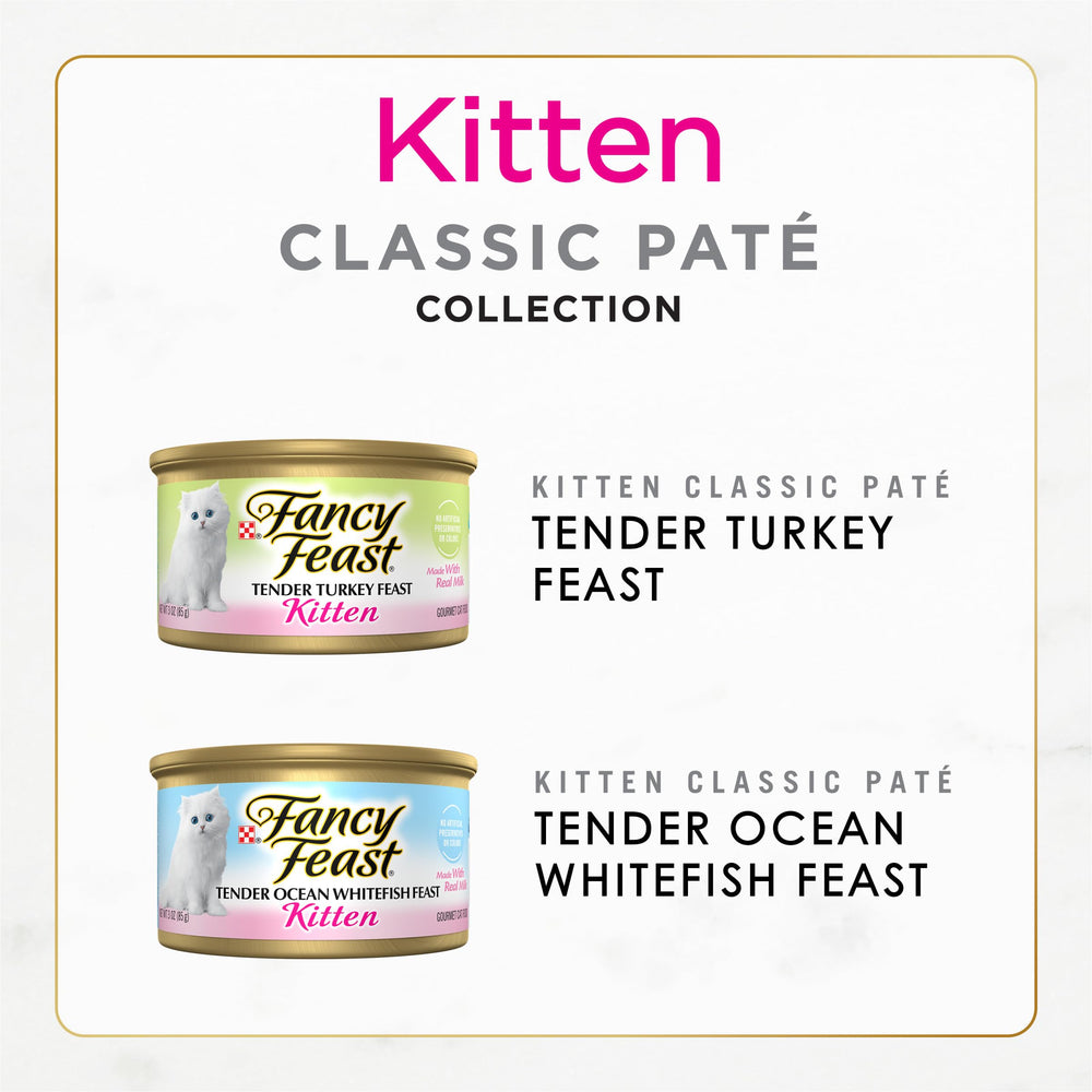 Fancy Feast Chaton Pâté Poisson océanique — texture veloutée adaptée au repas.