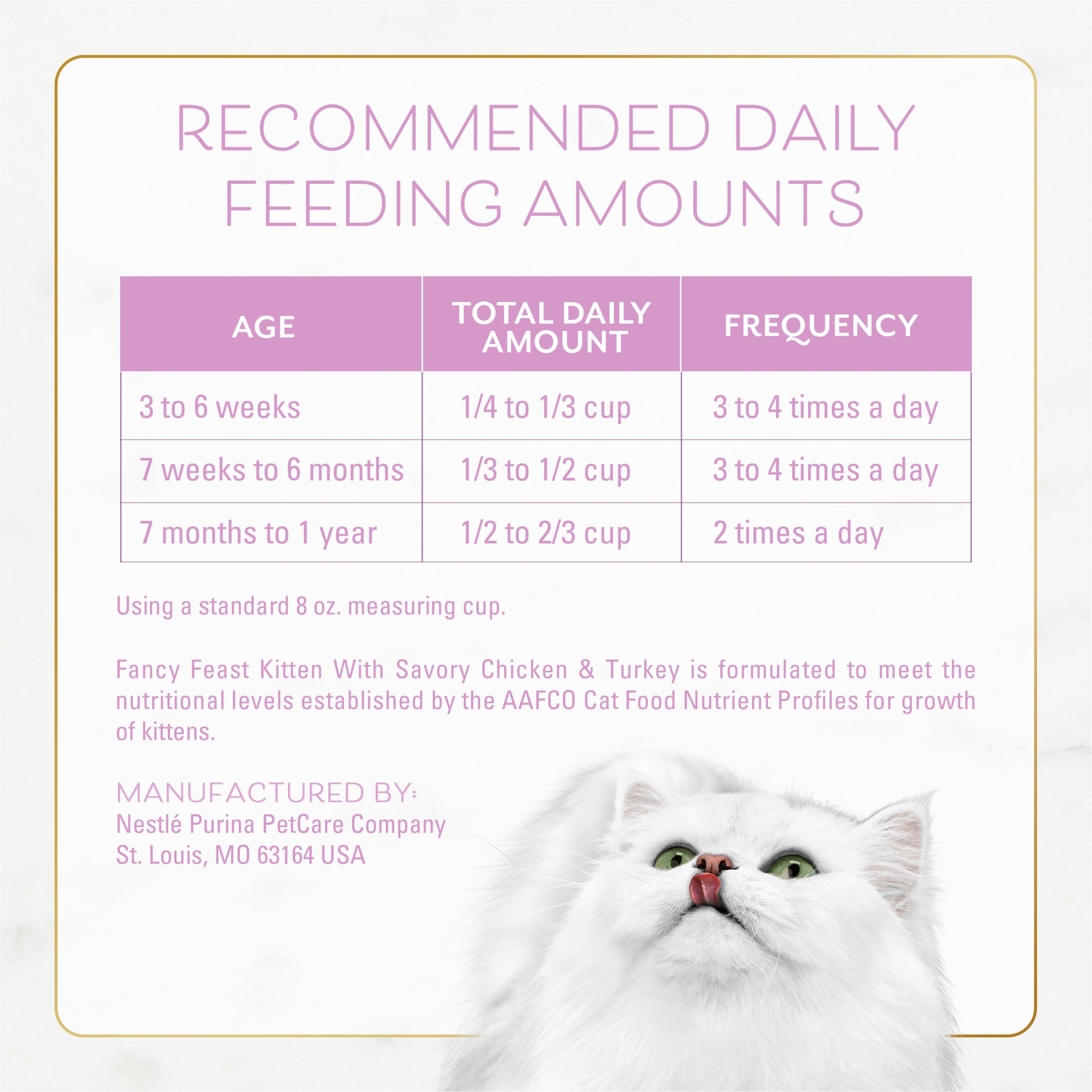 Fancy Feast chaton odeur appétissante stimule l'envie de manger à chaque service.