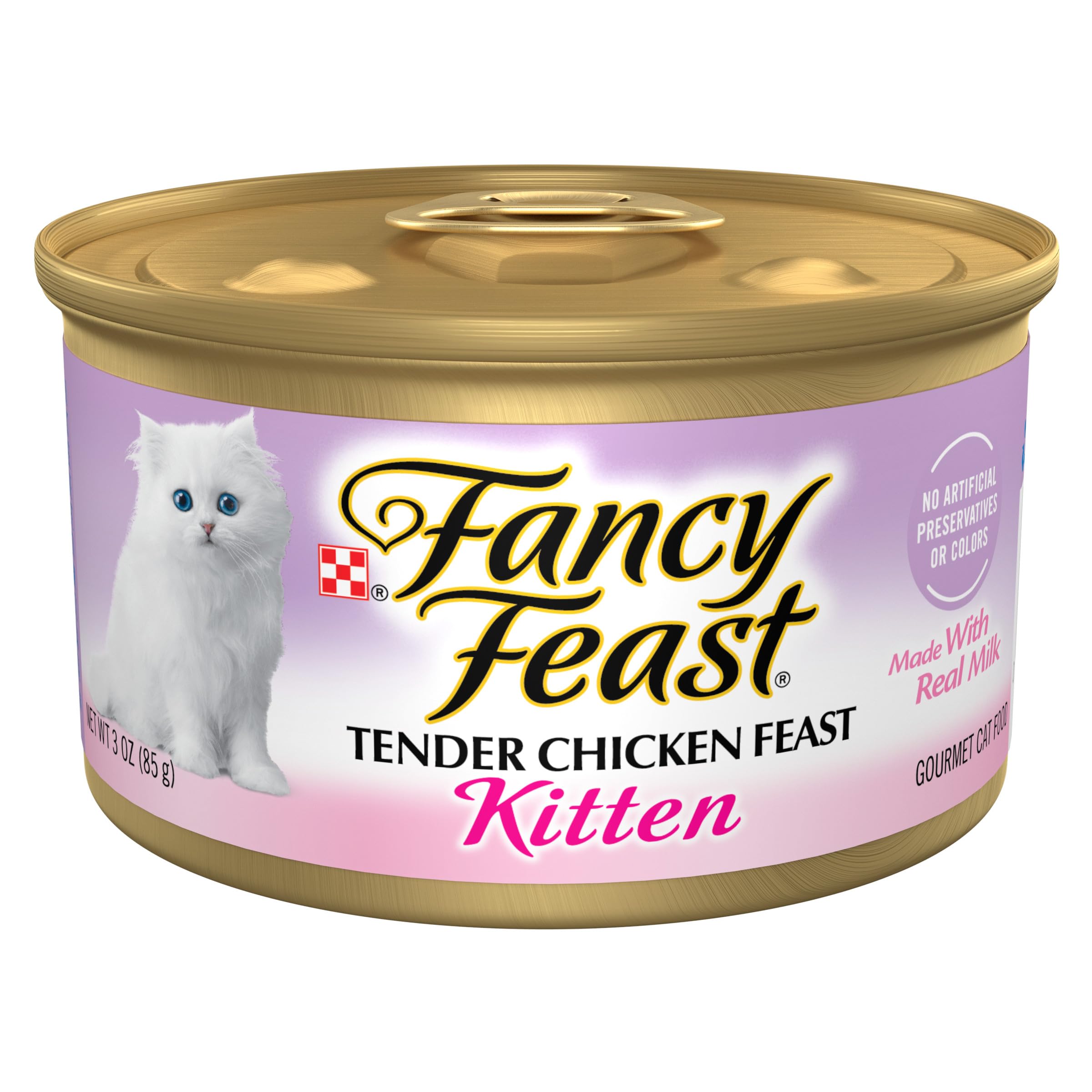 Fancy Feast chaton pâté poulet : texture tendre appréciée par le chaton.