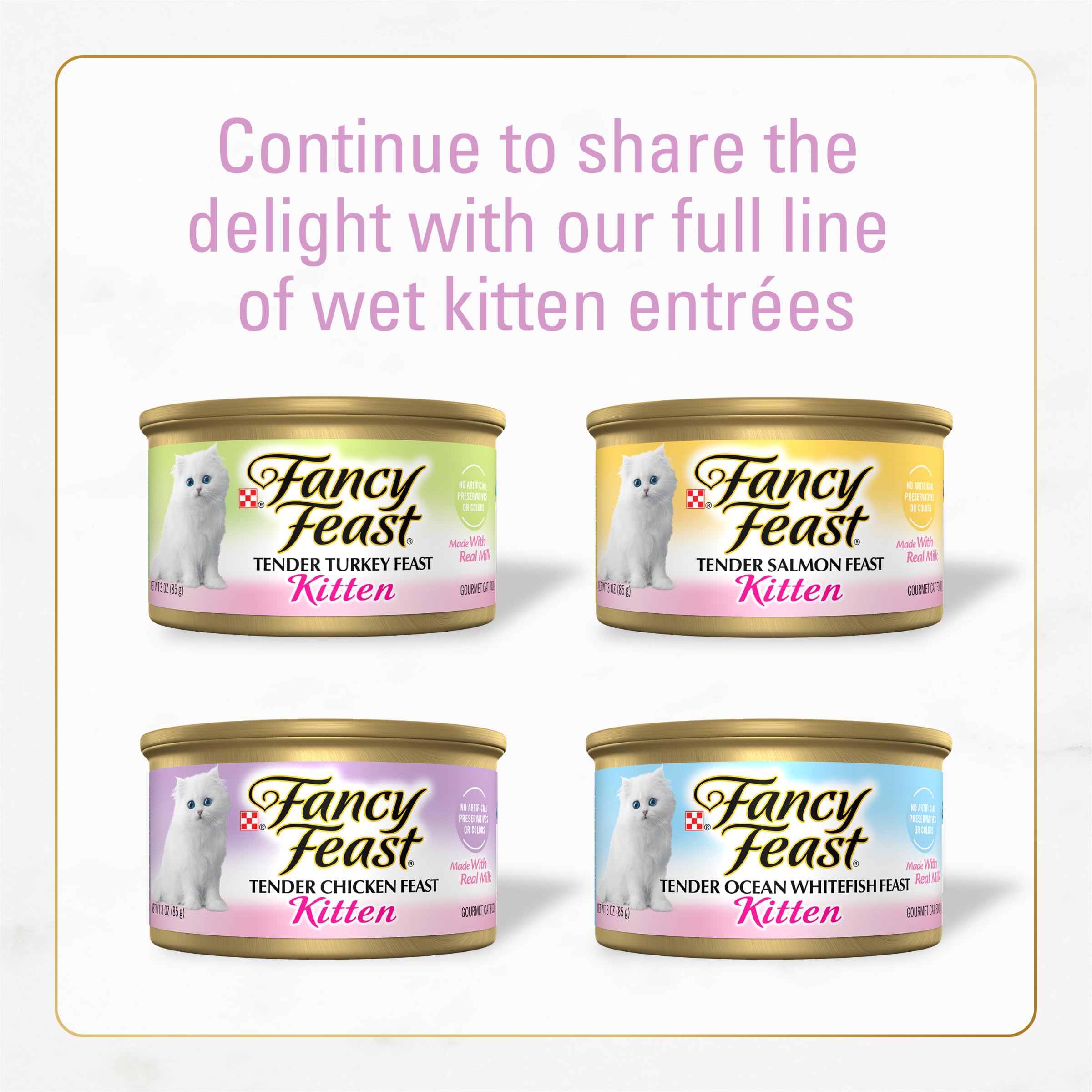 Fancy Feast chaton sensations croustillantes attirent l'attention lors du repas.