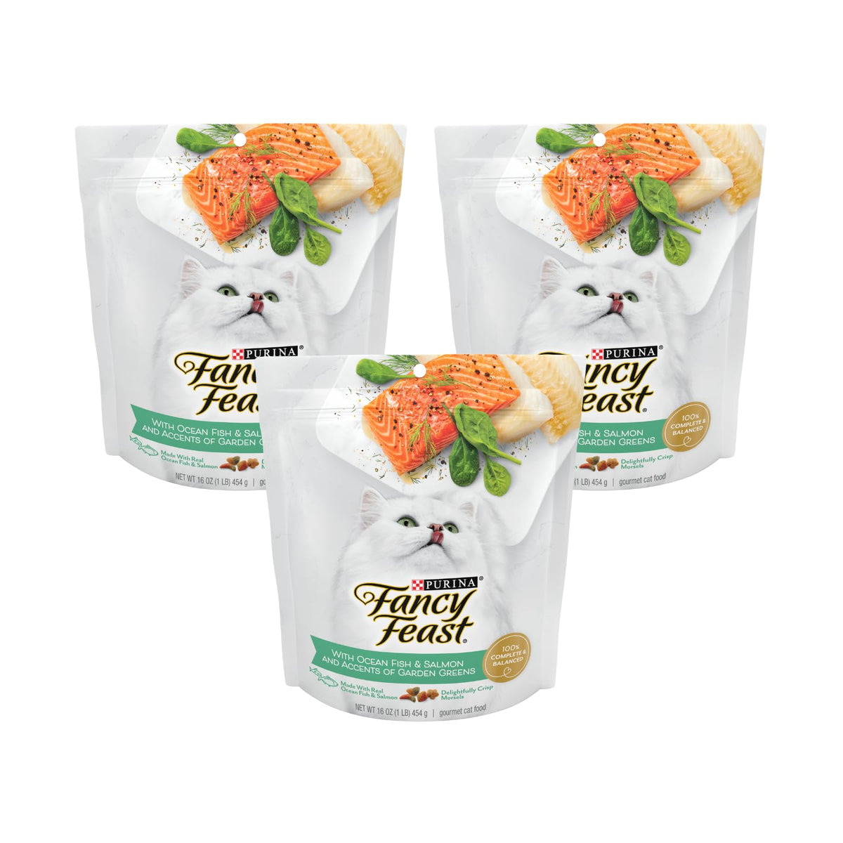 Fancy Feast croquettes chat-ocean-saumon sac : nourriture complète pour le repas quotidien.