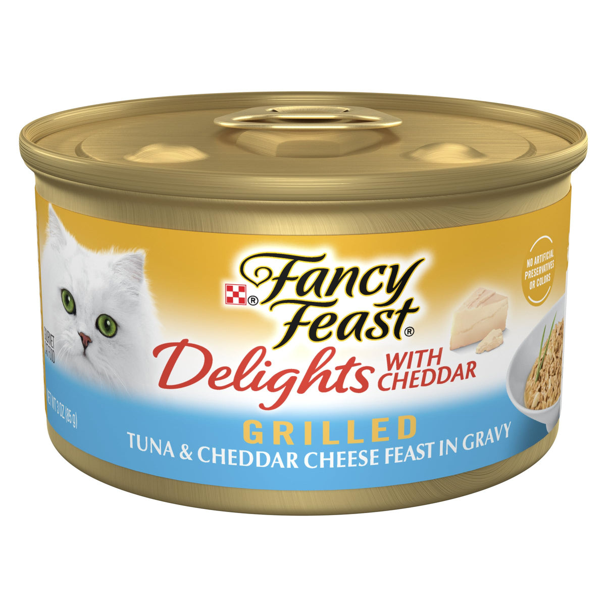 Fancy Feast Delights pack de 24 boîtes 3 oz, repas gourmet pour chats.