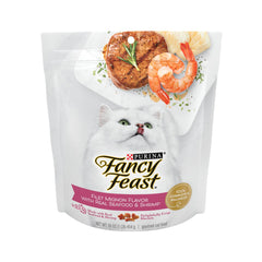 Fancy Feast Filet Mignon avec fruits de mer, ingrédients de qualité pour un goût authentique.