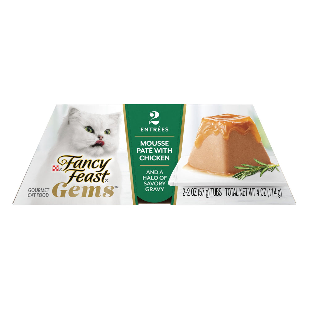 Fabrication et contrôle qualité via les installations Purina pour Gems Pâté.