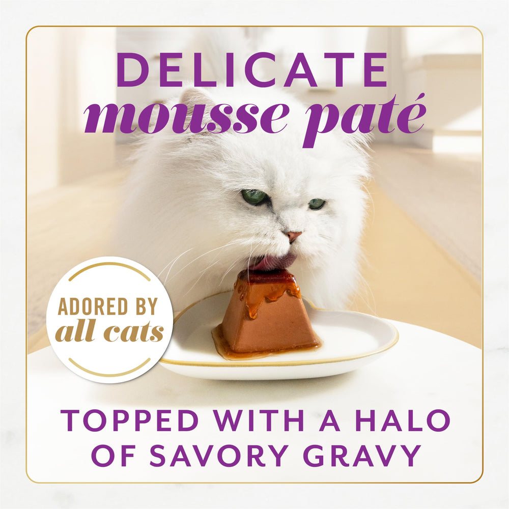 Texture mousse lisse pour Purina Fancy Feast Gems Pate Mousse Dinde.