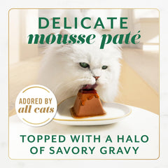 Portion individuelle de Fancy Feast Gems Pâté au poulet, service pratique.