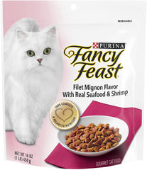Emballage pratique Fancy Feast Gourmet Gold Filet Mignon pour les repas du chat.