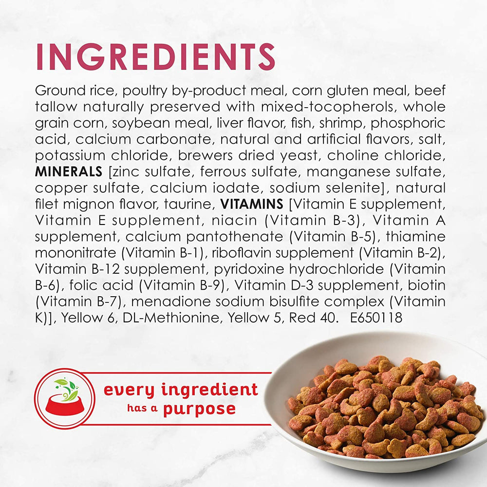 Nutriments essentiels présents Fancy Feast Gourmet Gold Filet Mignon.